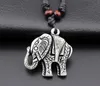 Moda uomo Collana con ciondolo elefante Collana con perline di legno intagliato in osso È possibile regolare la lunghezza della corda