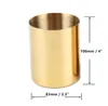 400ml Nordic Style Brass Gold Vase Rostfritt Stål Cylinder Penhållare För skrivbord Arrangörer och Stativ Multi Använd Pencil Pothållare Cup Innehåll