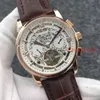 Orologio automatico da uomo in acciaio inossidabile da uomo meccanico in pelle marrone di alta qualità Orologio sportivo da uomo con carica automatica Orologio da polso maschile tourbillon