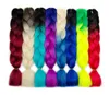 Fibra de alta temperatura sintética de 24 polegadas de 24 polegadas ombre ombre kanekalon Extensão de cabelo de cabelo 100 gpcs Brochet Hairding Hair9170389