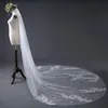 2018 photos réelles uniques Accessoires de mariée Robes de mariée Voiles Applique ivoire Dentelle Mariée Voile longueur cathédrale Accessoire de mariée pas cher