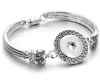 Hot Sale Snap Smycken Silver 18mm Snap Knappar Armband Blommor Snitt Vintage Snap Armband För Kvinnor Män Bangle Armband