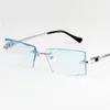 الرجال الأزياء نظارات التيتانيوم بدون شفة النظارات إطار الزينة الماس الإطار البصري مع وصفة الزجاج جديد oculos 621
