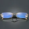 Anti-blue light Reading Eyeglasses Presbyopic Spectacles Clear Glass Lens Unisex Rimless Glasses Frame of Glasses Strength 1 0 - 251c