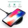 Best Charger Qi Fast Wireless Charging Pad Portable Charger For iphone X 8 Plus Samsung Galaxy S8 plus S7 S6 Note8 all Qi-abled devices