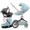 Baby Stroller 3 In 1 -opvouwbare rijtuigen voor pasgeborenen Hoog landschap Baby Prams voor baby 360 graden roteren Cradle