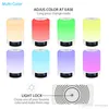 Colorful LED Light Bluetooth Speaker Portable Wireless Stereo Speakers Sound Box Hand-free TF Alarm Clock White