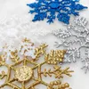 Décorations de flocons de neige d'arbre de Noël suspendus flocons de neige au plafond ornements de fête flocon de neige extérieur à paillettes blanches pour les ornements de fête