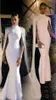 Elegant High Neckline Mermaid Evening Dresses White Cape African Formal Evening Prom Gowns Party Wear Dress Red Carpet Celebrity Dress