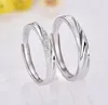 Anillo de pareja de amantes coreanos simples, anillos de boda auténticos de Plata de Ley 925 con ajuste pavimentado para parejas