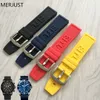 22mm 24 mm Black Silicone Rubber Watch Band -rem med klockor förtjockar Buckle Belt Watch Accessories Tools for17139945