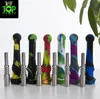 Silicone NC Pipe with 14.5mm stainless steel tip Food Grade Mini Bird Dab Straw Oil