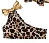 Hot sale 3pcs/set kids baby girl clothes leopard bikini set swimwear swimsuit bathing suit top quality