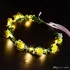 LED Flower Wreath For Wedding Dress Hair Garland Bridal Romantic Bridesmaid Floral Crown Hawaii Seaside Party Decor Headdress 3jt ZZ