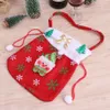 1pc Jul Santa Claus Snögubbe Ansikte Presentväska För godis godisar Stocking fyllmedel med handtag Julgran dekoration W15