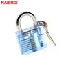 Naierdi Locksmith أقفال واضحة شفافة اختيار custaway ممارسة عرض القفل 78x50mm قفل التدريب مهارة أدوات الأجهزة