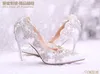 2018 Stylish Pearls Flat Wedding Shoes For Bride Prom 9CM High Heels Plus Size Pointed Toe Lace Bridal Shoes1501225