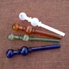 Free DHL Slender Pipes Double Ball Pyrex Oil Burner Pipe Colored Round Oil Pipes Glass Smoking Pipes Tobacco Smoking Accessories 350pcs SW53