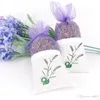 Faça você mesmo Bolsa de embalagem de flores secas artesanais para decoração de carro com pingente de algodão organza lavanda sachê 0 89xs ff