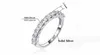 Yhamni Real Solid 925 Sterling Silver Ring Luxury Cubic Zirconia Bröllop Ringar för Kvinnor Vit Kristallfinger Ringar Storlek 5-10 Jr144