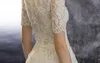 Wysokiej jakości spersonalizowane letnie sukienki ślubne koronkowe Seethrough Batau Aline Bridal Długie rękawem suknia ślubna suknia ślubna