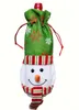 雪だるまのクリスマスツリーの装飾品ギフトバッグ赤ワインのびんの袋クリスマスディナーテーブルパーティーの装飾