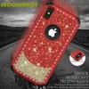 Estuche Glitter Diamond para iPhone X Xr Xs Max 8 7 6 6s Plus 5 5S SE 3 en 1 Cubierta de TPU de caucho plástico a prueba de golpes Armadura híbrida resistente