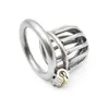 2 Styles Male Chastity Device Penis Lock Stainless Steel Cock Cage Metal Chastity Belt Sex Toys For Men With Curved Penis Ring