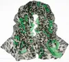 100% seda New Coming terciopelo pliegue moda Leopardo corazón algodón hilo bufanda bufanda de gasa bufanda mantón