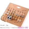 3 set Fashion Pearl Stud For Women Hot Selling rhinestone/crucifix/star Bow Small Earring Set Mix Ear Stud E0660