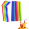 Reusable Silicone Drinking Straws Flexible Drink Tools BPA Free Colorful Silicon Straight and Bent Straw for Home Bar Accessories
