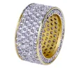 Gold 360 Iced Out Cumbic Zirconia micro pave bling bling rings cuivre 18k plaqués supérieurs plaqués diamants simulés rings hip hop2138067