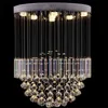 Modern Crystal Ceiling Chandelier Lighting Round Pendant Lamp GU10 Light Fixture With Crystalls Tube AC110-240V