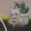 Anime nekopara chocola baunilha acrílico chaveiro chaveiro cosplay chaveiro pingente de halloween cosplay anel chave de presente de natal