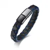 blaues leder -wickelarmband