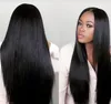 2022 100% Brazilian Human Hair Glueless Full Lace Wigs Lace Front Wig Weft Back Women Natural Black Straight Free Part