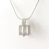 18KGP Cube Locket Cage Pendant Mounting, Can Hold 5-8 MM Pearl Cystal Gem Beads Pendant Necklace Fitting Lovely Charms