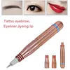 Digitale Permanente Wenkbraw Eyeline Lippen Rotary Make Supply MTS Tattoo Pen Machine Huidverzorging Schoonheid met 10 Stks Naalden