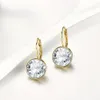 Dange Earrings New White Bella For Women Crystal From Swarovski Fashion Round Earrings wedding Jewelry Gift