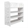 Wholeslaes hot sales Wood-plastic Board Four Tiers Carved Shoe Rack White B Storage Holders & Racks Home Storage & Organization