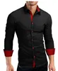 New Men Shirt Brand Male High Quality Long Sleeve Business Shirts Casual Hit Color Slim Fit Black Man Dress Shirts Asian size 4xl2759