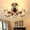 American Village Iron Chandelier Lighting Fixtures Black Crystal Lamp 6/8/10 Heads E14 Light for Dining Living Room