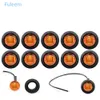 Fuleem 10PCS Mini 12V Amber Red White 3/4inch Cover Lens Side LED Marker Trailer Bullet Parking Light For Truck Trailer Bus