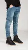 Heren skinny jeans biker heren runway noodlijdende slanke elastische denim gewassen zwarte jeans voor blauwe hoge kwaliteit190p