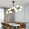 Lampadari a LED modo nord Europa illuminazione Lampade a sospensione DNA 16/18 Lampadario a lampadario con paralume in vetro Globes Apparecchio di illuminazione a LED