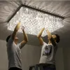 Contemporary Square LED Crystal Chandelier Lighiting K9 Crystals Ceiling Lights Luxury Flush Mount Chandeliers Lamp for living roo247d