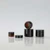 15g/20g/30g/50g/100g Brown Amber Glass Cream Jar with Black Lid Sample Eye Cream Packing Bottle Empty Cosmetic Jar