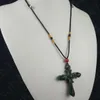 Certified 100% Natural Hetian Afghan Jade Carved Cross Pendant Necklace Charm Jewelry Jewellery Amulet Lucky225v