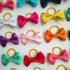 100pcs/lot Cute Puppy Dog Small Bowknot Hair Bows with Rubber Bands Handmade Hair Accessories Bow Pet Grooming Products