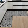 Black White Kitchen Mat Geometric Printed Kitchen Mats Cooking Rugs Floor Mat Balcony Bathroom Carpet Entrance Door Mats9525928